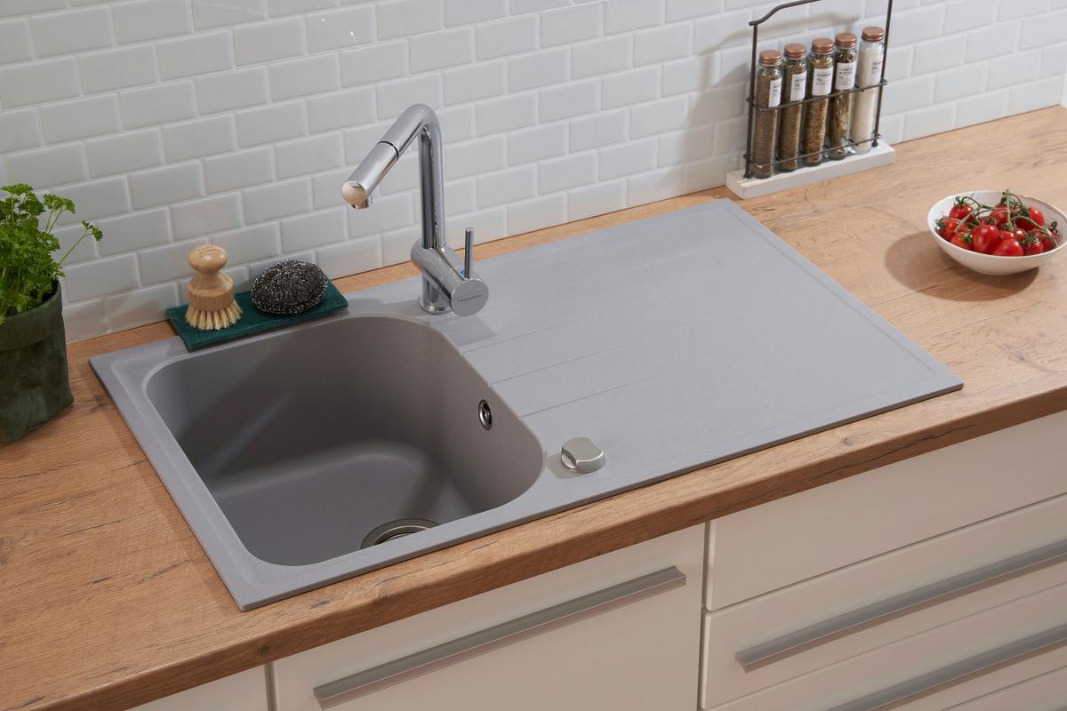 Spüle Respekta Stein Bxt: 86x50 cm - Grau, Trend, Stein (86/20,9/50cm) - Respekta