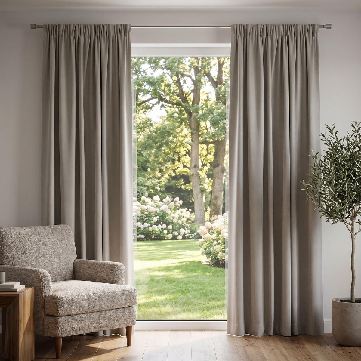 WÄRMESCHUTZVORHANG Naturfarben B: 135 cm - Naturfarben, KONVENTIONELL, Textil (135/245cm)