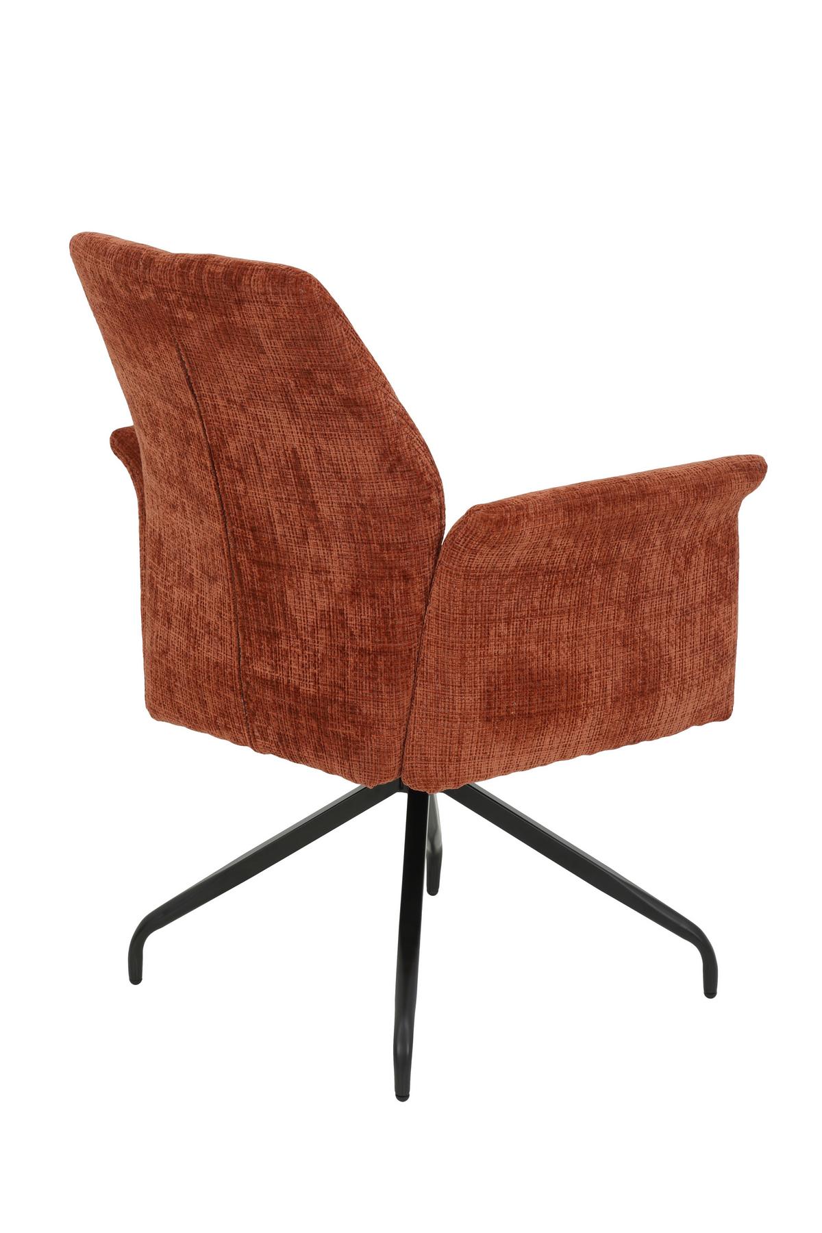 ARMLEHNSTUHL VIKTORIA S - Schwarz/Kupferfarben, MODERN, Textil/Metall (71/93/68cm) - P & B