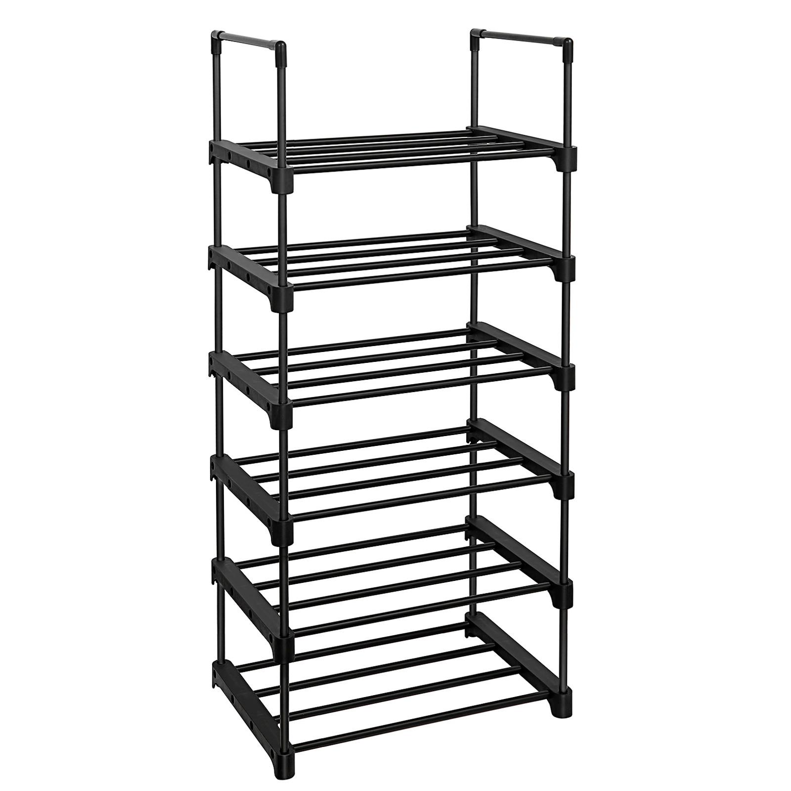 Regál na topánky čierny - čierna, Trend, kov/plast (45/106/30cm) - Boxxx
