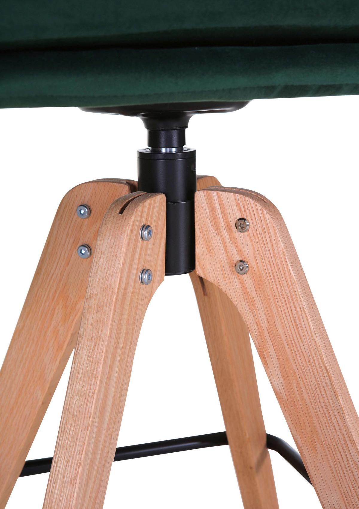 Barhocker Floyd Dunkelgrün, B: 53 cm - Dunkelgrün/Eichefarben, MODERN, Holz/Textil (53/55/100cm) - Livetastic