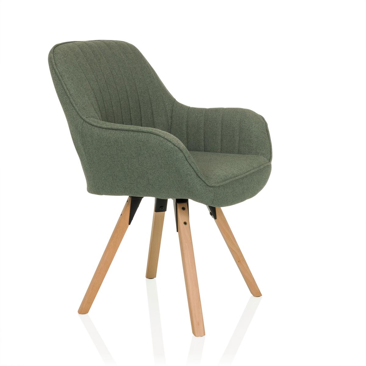 Armlehnstuhl Scandi Ted Mintgrau B: 56 cm - Mintgrau/Buchefarben, MODERN, Holz/Textil (56/84/62cm) - MID.YOU