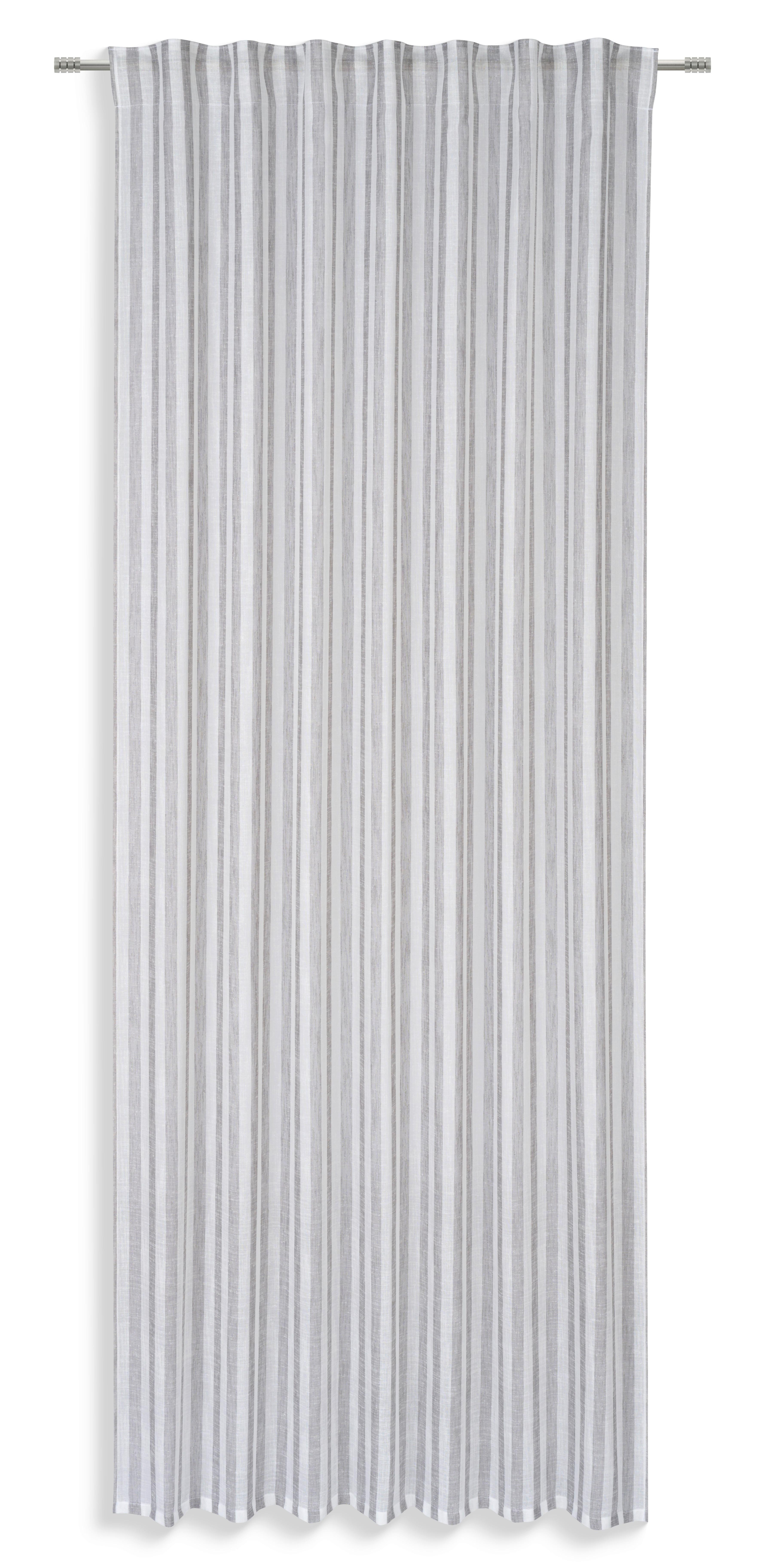 Fertigvorhang Caroline - Weiß/Grau, MODERN, Textil (140/245cm) - Luca Bessoni