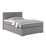 Boxspringbett Nero Liegefläche ca. 140x200cm - Chromfarben/Grau, KONVENTIONELL, Textil (140/200cm)