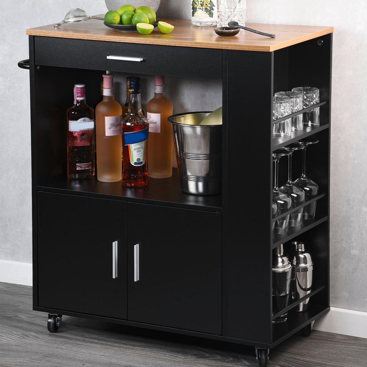 Servierwagen Küchenwagen - Eichefarben/Anthrazit, Basics, Holz/Holzwerkstoff (75/40/88cm) - Kesper