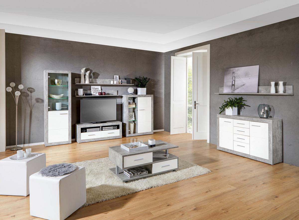 Odporúčaná kombinácia MALTA - BETON 5 - sivá/biela, Modern, kompozitné drevo/plast (320/197/42cm)