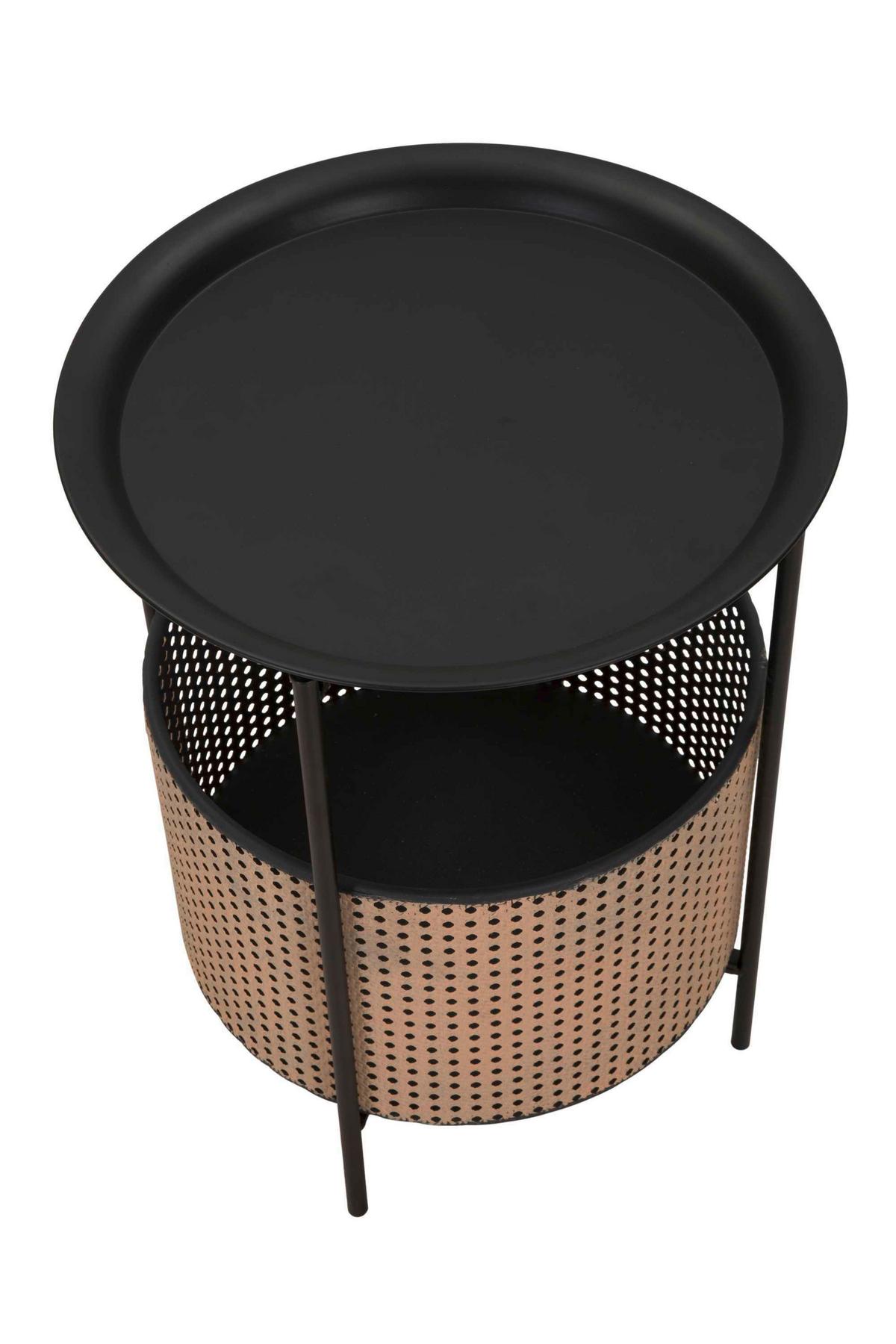 Couchtisch Osaka Goldfarben, Schwarz B: 40 Cm - Goldfarben/Schwarz, Basics, Metall (40/50/40cm)