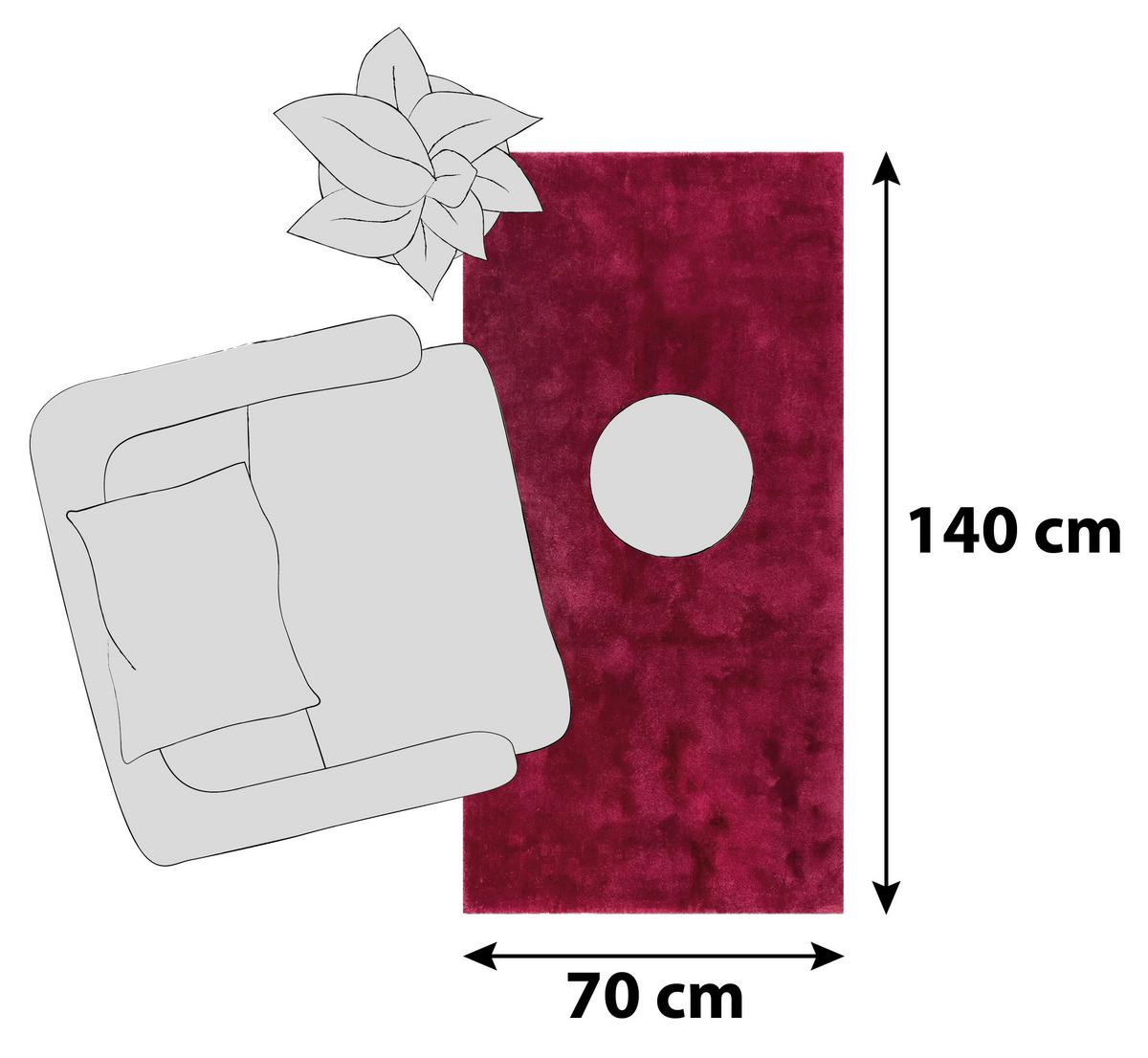 Hochflorteppich Relaxx Rot 70x140 Cm - Rot, Basics, Textil (70/140cm) - Esprit