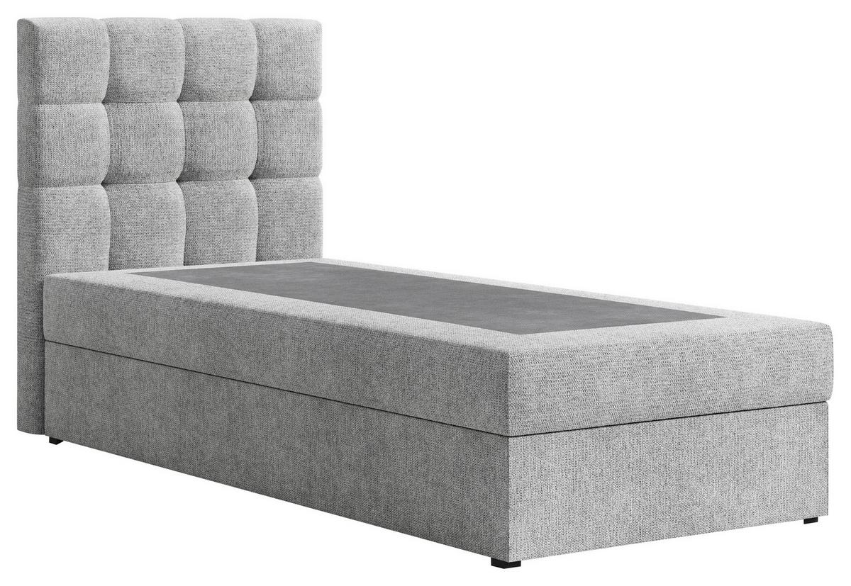 BOXBETT Oslo Grau 90x200cm - Schwarz/Grau, MODERN, Holz/Kunststoff (90/200cm) - MID.YOU