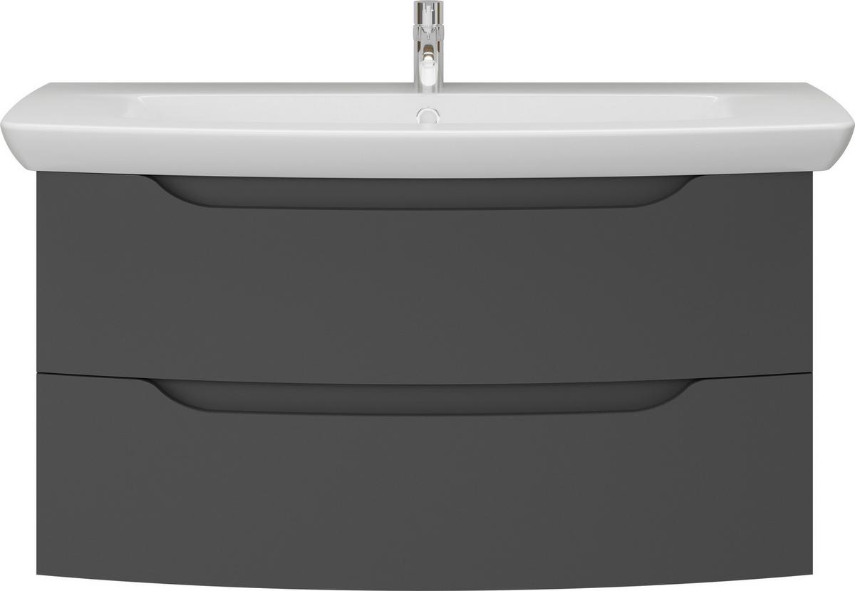 Waschtischkombi C-Line Wbu Eichefarben/Anthrazit B: 90 cm - Eichefarben/Anthrazit, MODERN, Keramik/Holzwerkstoff (90cm) - Stylife