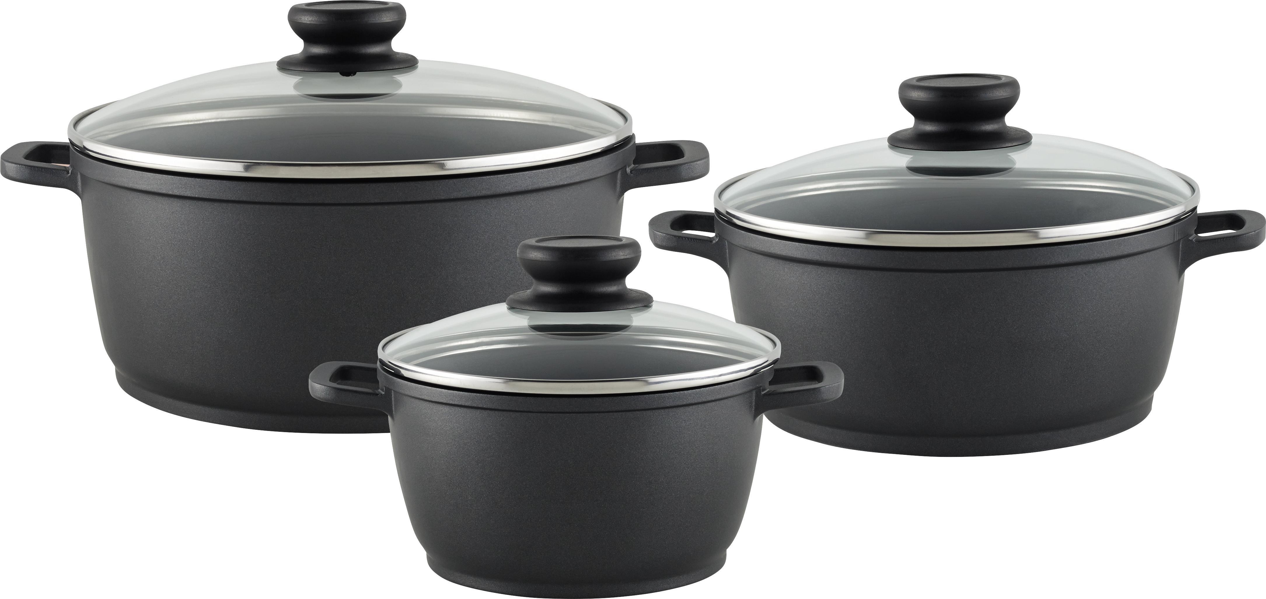 Főzőedény Szett Finley - Átlátszó/Fekete, konvencionális, Műanyag/Üveg - Luca Bessoni