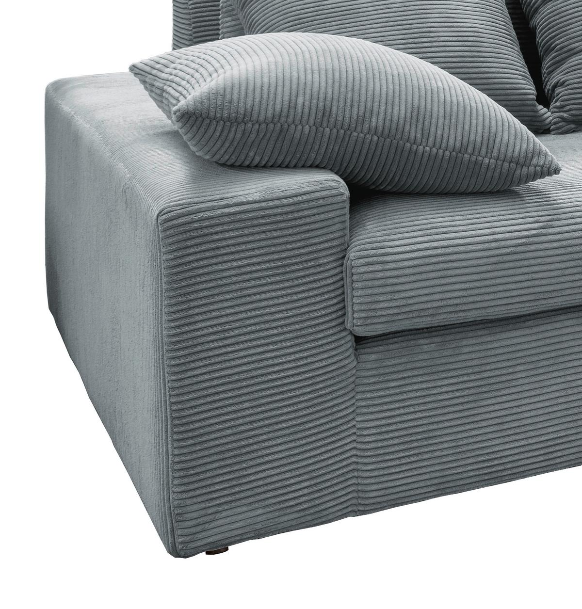 Viersitzer-sofa Avellino Hellblau B: 308 Cm - Schwarz/Hellblau, MODERN, Textil (308/80/140cm) - Livetastic