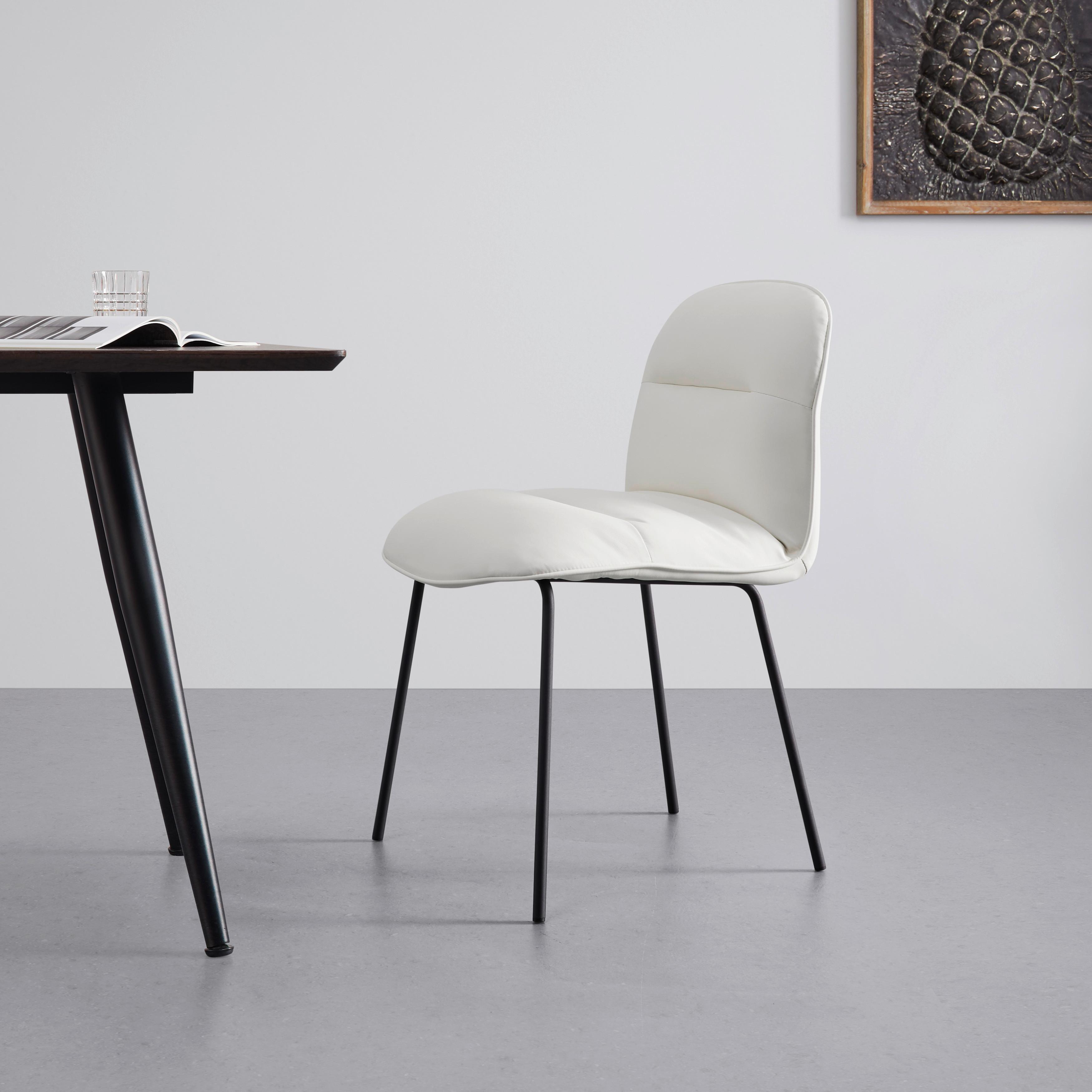 Stolička Ellis biela - čierna/biela, Modern, kov/drevo (43/80/50cm) - Bessagi Home