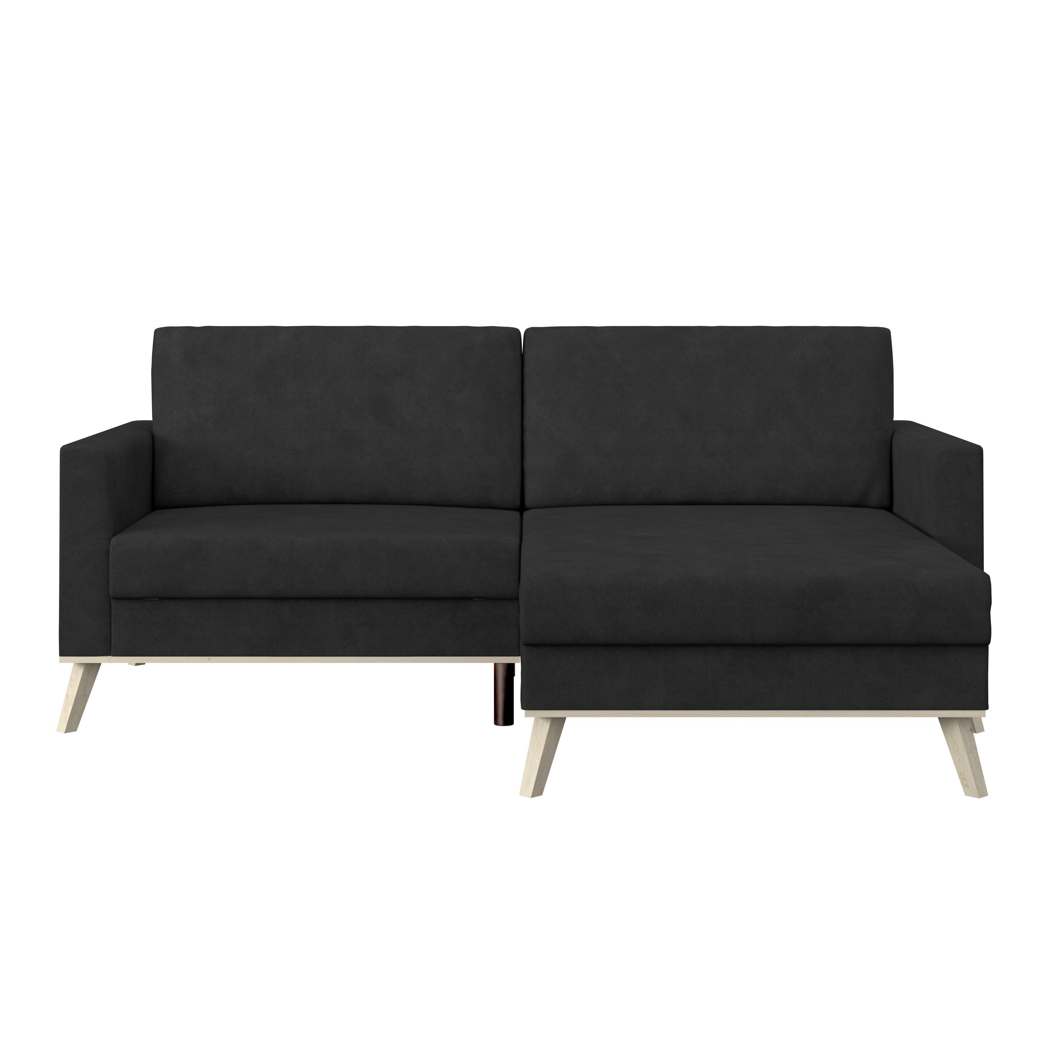 Ecksofa mit Schlaffunktion & Bettkasten Carini Anthrazit