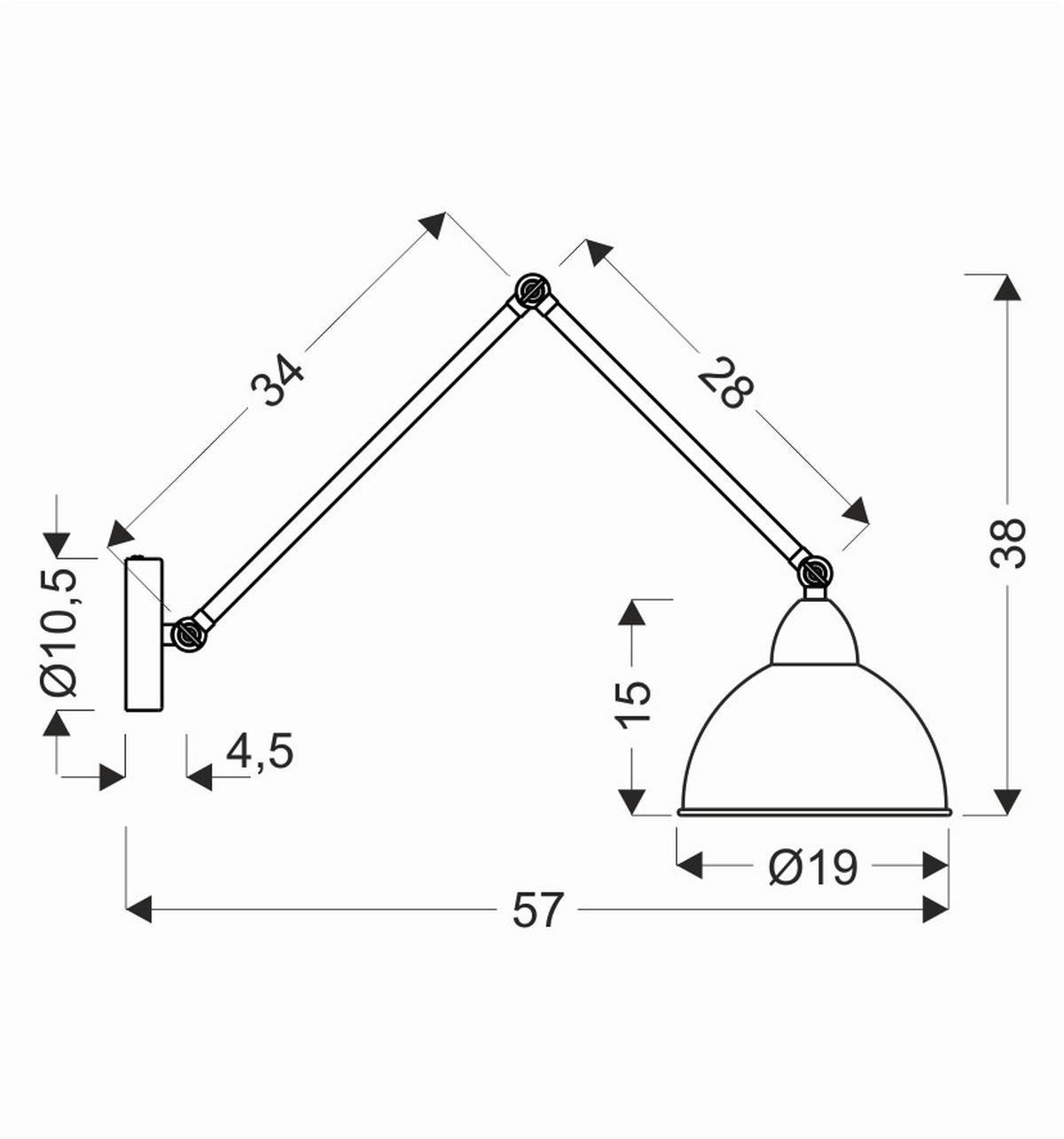 Wandleuchte 21-05915 - Basics, Metall (19/54/38cm)