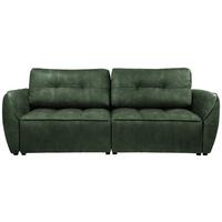 Boxspringová pohovka BOMBEI, tmavozelený velúr - čierna/sivá, Modern, drevo/kompozitné drevo (243/94/125cm)