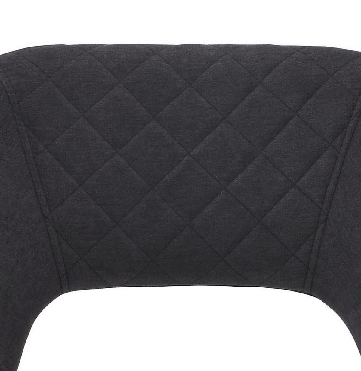 Armlehnstuhl Porto Anthrazit Lederlook Gepolstert 2er-Set - Anthrazit/Schwarz, MODERN, Textil/Metall (59/83/60cm) - MID.YOU