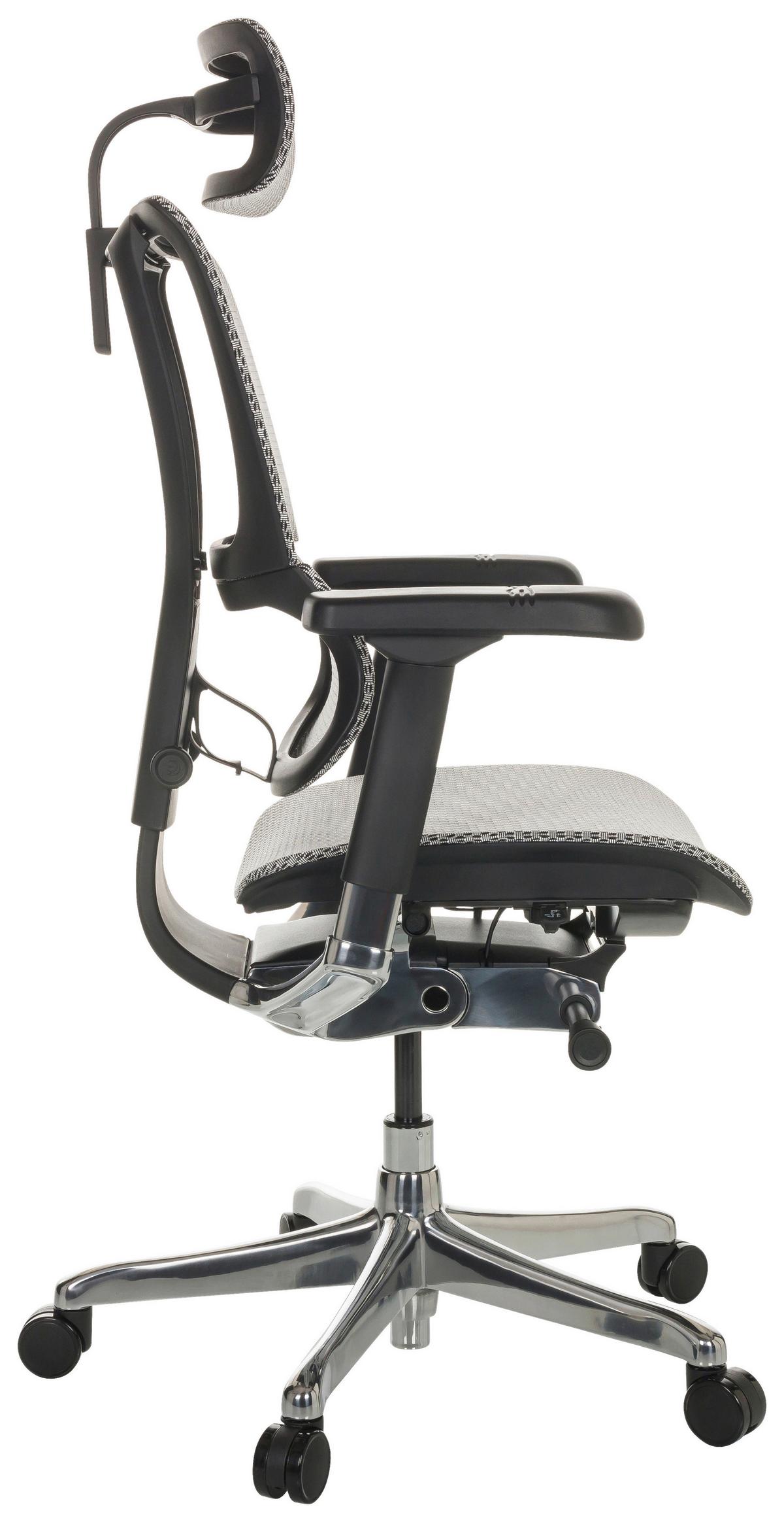 Drehstuhl Ergohuman Slim I - Silberfarben/Hellgrau, Basics, Kunststoff/Textil (69/116-138/66cm) - MID.YOU