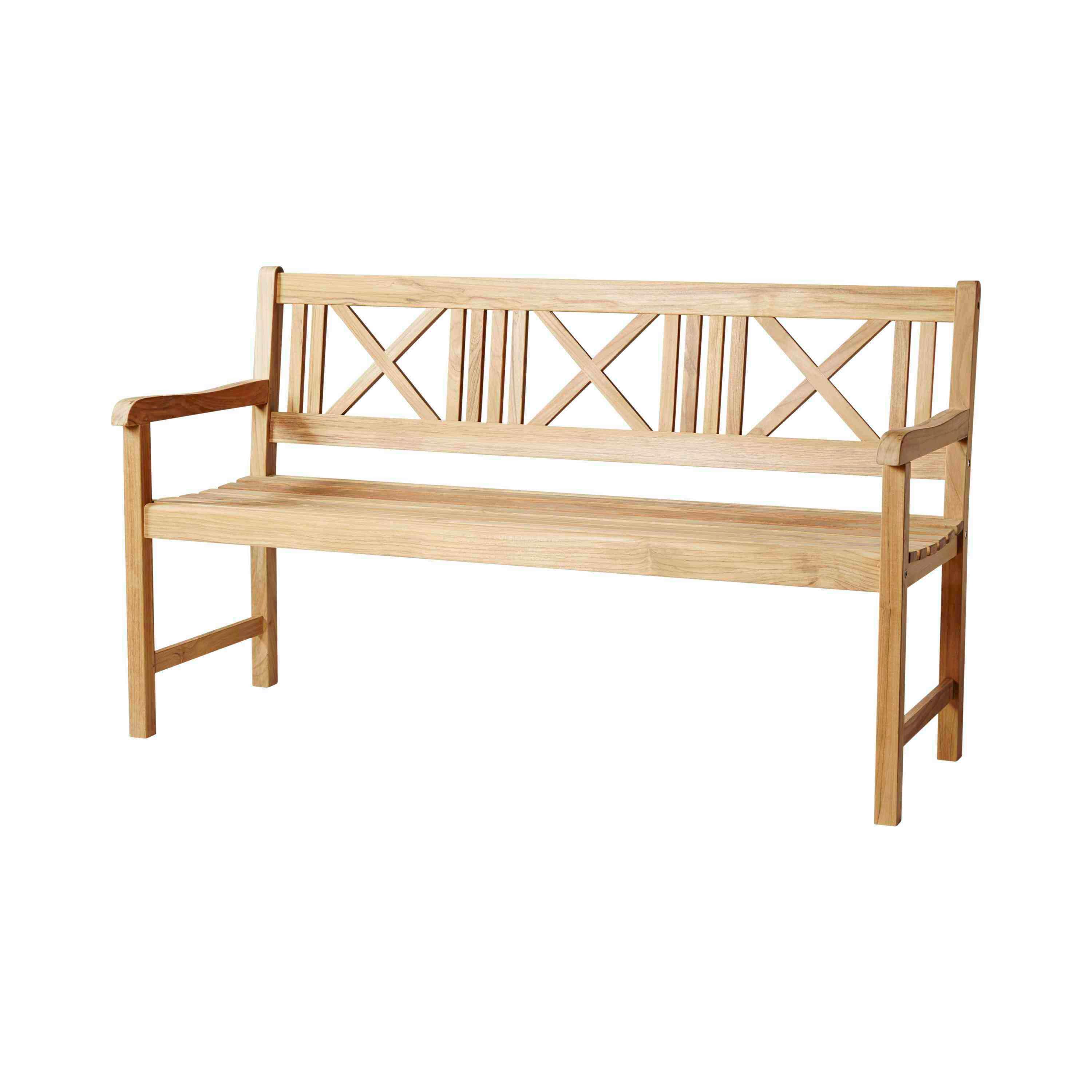 Gartenbank Holz Rosenborg 3-Sitzer - Naturfarben/Teakfarben, Natur, Holz (58/89/150cm) - Gardenson