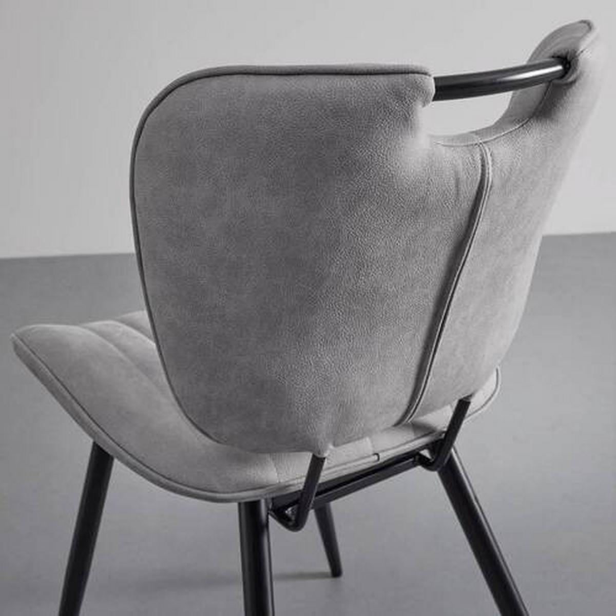Jídelní židle HINA sv. šedá - černá/světle šedá, Moderní, kov/dřevo (46/84/57cm) - Bessagi Home