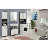 Badmöbel-Set 4-Tlg. Scout B: 160 cm Weiß/Anthrazit Dekor - Weiß Hochglanz/Grau, MODERN, Holzwerkstoff (160cm) - MID.YOU