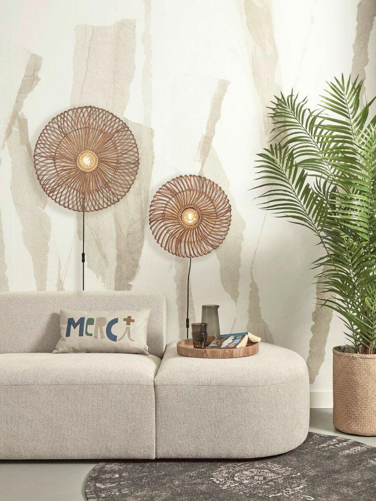Wandleuchte Zanzibar/W/5514/N - Naturfarben, Trend, Naturmaterialien (55/14cm) - Good & Mojo