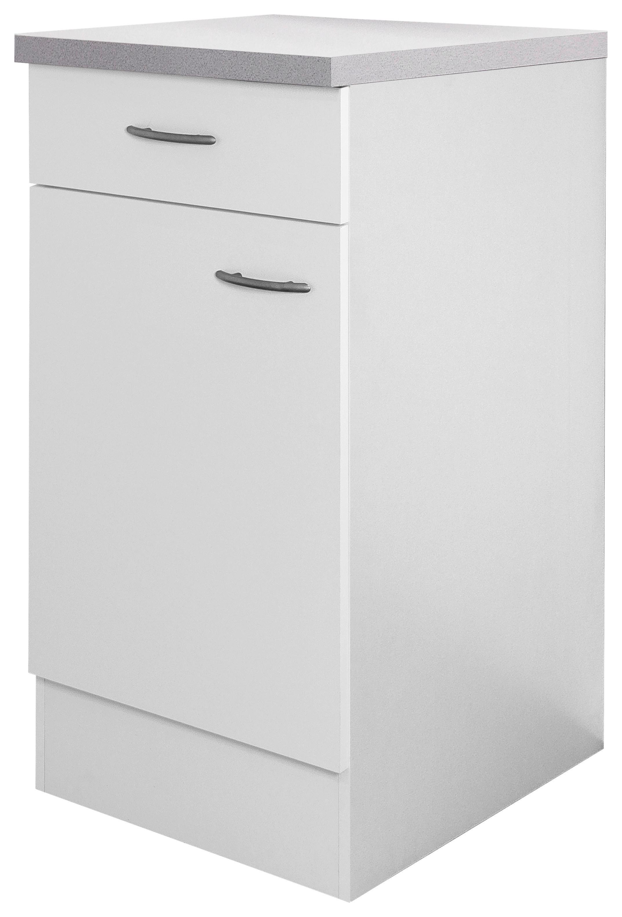 Küchenunterschrank Wito 40 cm Weiß 1 Drehtür - Hellgrau/Weiß, Holzwerkstoff (40/85/60cm) - FlexWell