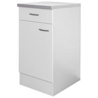 Spodná kuchynská skrinka WITO - biela/farba ušľachtilej ocele, kompozitné drevo/plast (40/85/60cm) - MID.YOU