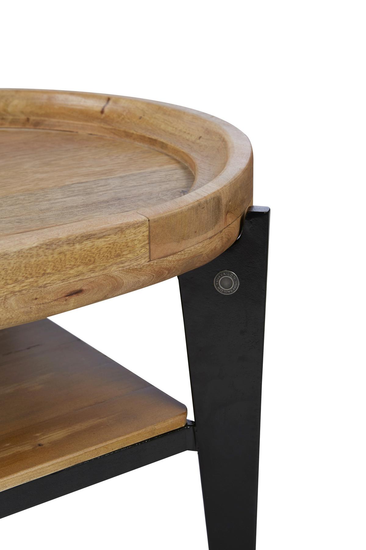 COUCHTISCH Mangoholz B: 120cm - Schwarz/Naturfarben, Design, Holz/Metall (120/50/40cm) - MID.YOU