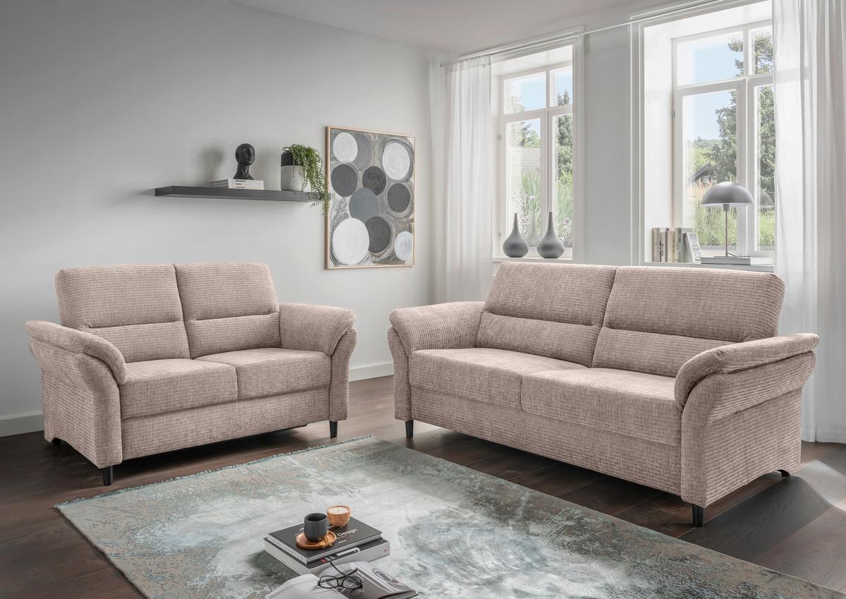 2-Sitzer-Sofa Cavoli, Beige B: 147 cm - Beige/Schwarz, MODERN, Textil (147/90/89cm) - Livetastic