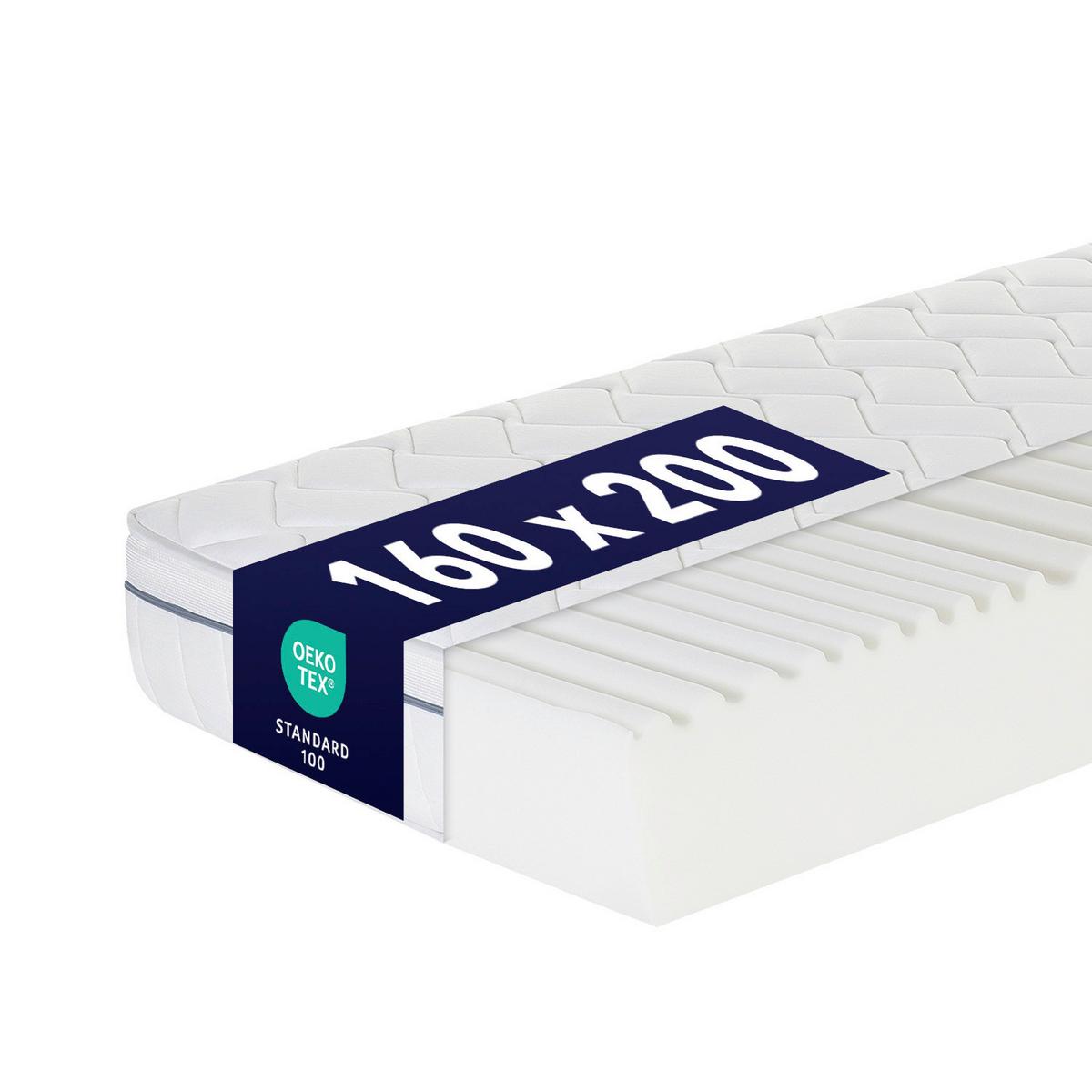 Kaltschaummatratze Air Wave 160x200 cm H2/H3 H: 23 cm - Weiß, Basics, Textil (160/200cm) - MID.YOU