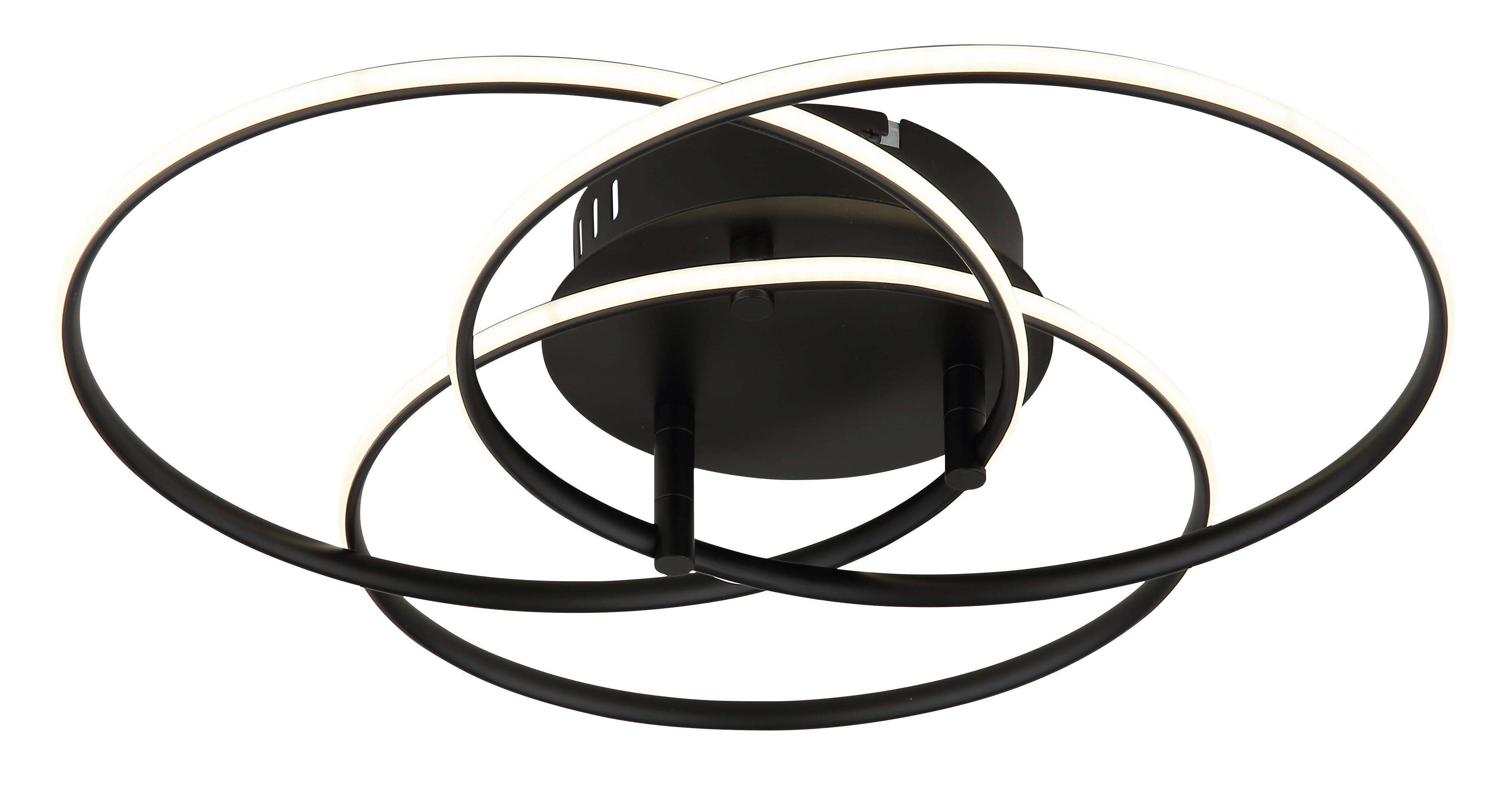 LED-Deckenleuchte Kombos Schwarz Weiß D: 45,6 cm - Schwarz/Weiß, Design, Kunststoff/Metall (45,6/9,4cm) - Globo