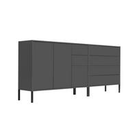 Sideboard Mailand 9 B: 184,5cm Anthrazit - Anthrazit, MODERN, Holzwerkstoff (184,5/86/33cm) - MID.YOU