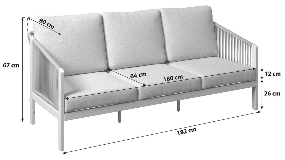LOUNGESOFA PALMA - Hellbraun/Beige, MODERN, Kunststoff/Textil (182/67/80cm) - Beldano