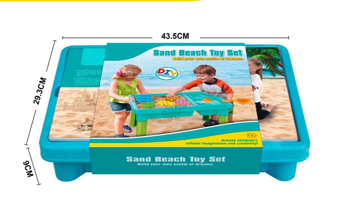 Kinderspieltisch Strandspielzeug-Tisch - Multicolor, Basics, Kunststoff (43,5/29,/9cm)