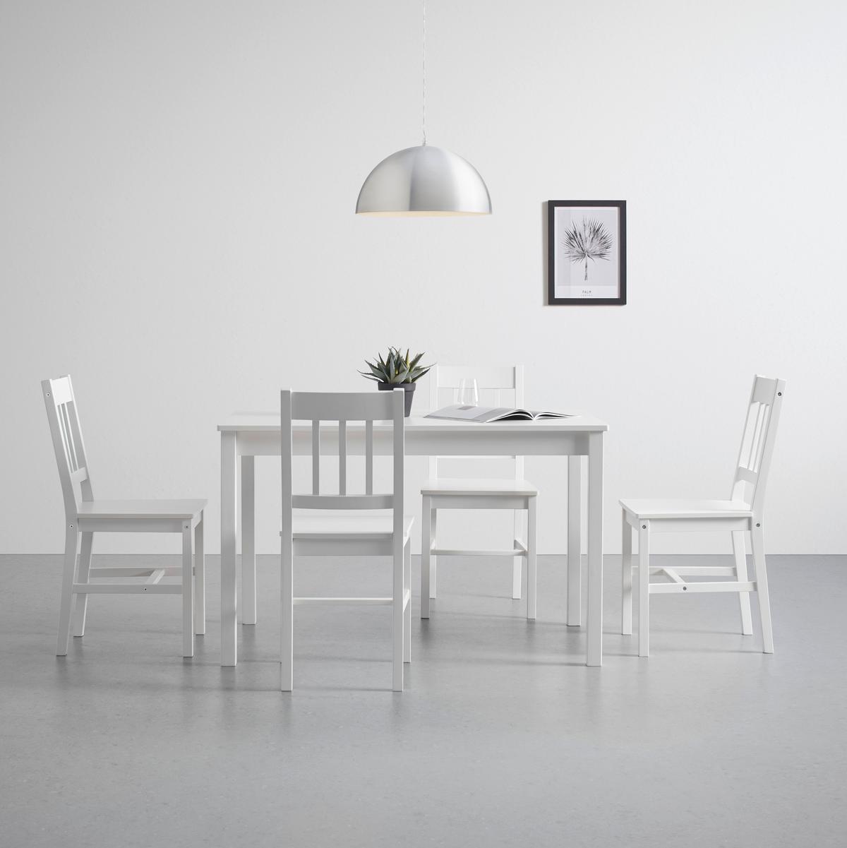 Stolová súprava AMIRA biela - biela, Modern, drevo (118/43/75/40.5/73/86cm) - Bessagi Home