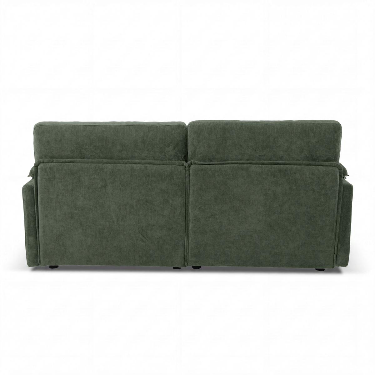 2-dielna súprava ALESSIA, zelená ženilka, max. 360 kg - čierna/zelená, Modern, drevo/textil (188/137cm) - Bessagi Home