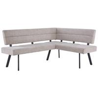 Eckbank Paros Beige, S: 190x150 cm - Beige/Schwarz, KONVENTIONELL, Textil/Metall (190/150cm) - MID.YOU