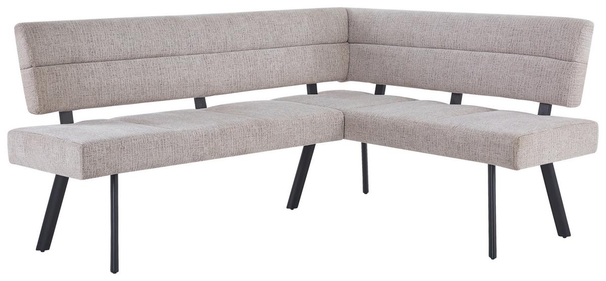 Eckbank Paros Beige, S: 190x150 cm - Beige/Schwarz, KONVENTIONELL, Textil/Metall (190/150cm) - MID.YOU