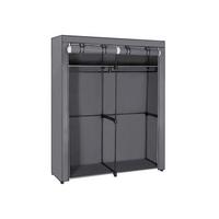 Stoffschrank B: 140 cm Grau - Grau, Trend, Kunststoff/Textil (140/174/43cm) - Boxxx