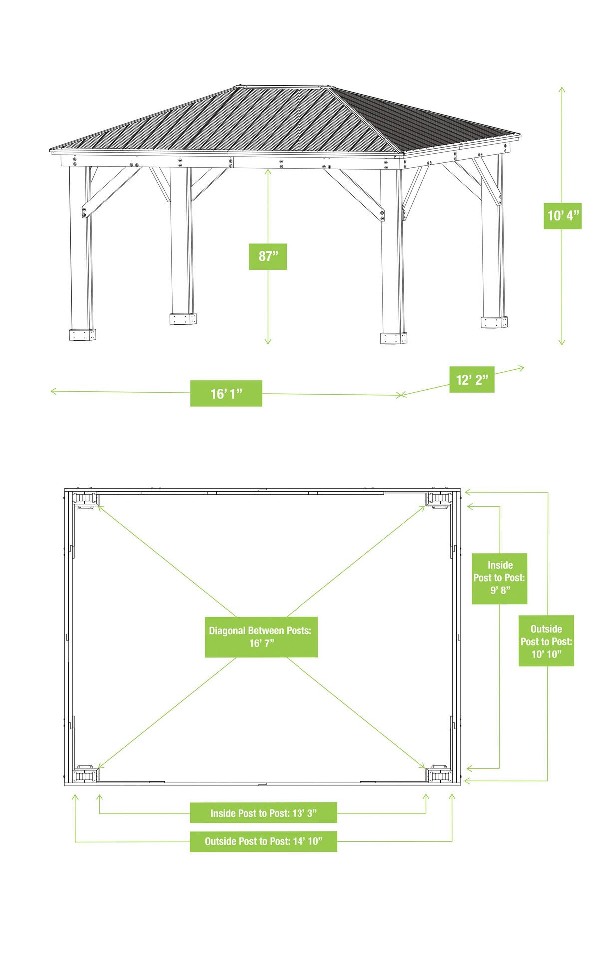 Pavillon Devon 490x315x371cm Wetterfest - Bronzefarben/Mokka, Basics, Holz/Metall (490/315/371cm)