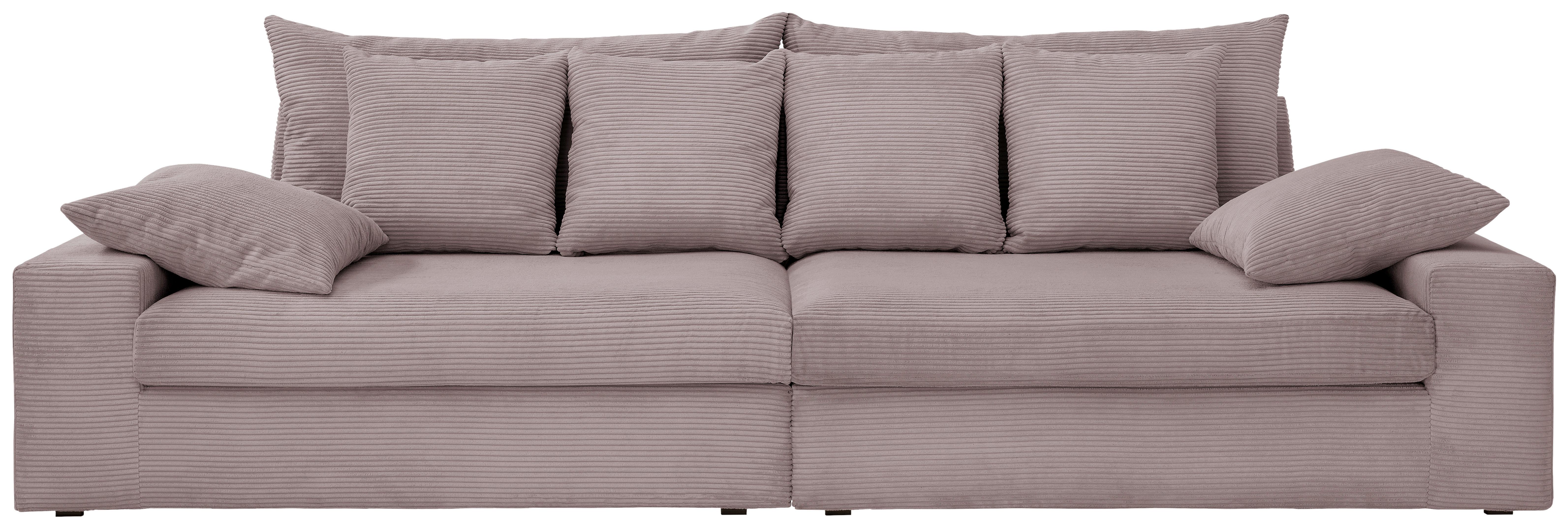 4-Sitzer-Sofa Avellino Rosa - Schwarz/Rosa, MODERN, Textil (308/80/140cm) - Livetastic