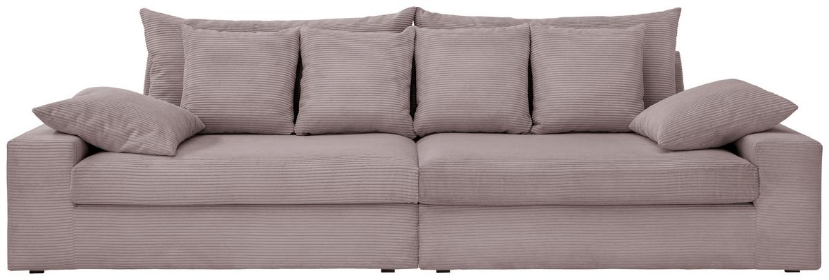 4-Sitzer-Sofa Avellino Rosa - Schwarz/Rosa, MODERN, Textil (308/80/140cm) - Livetastic