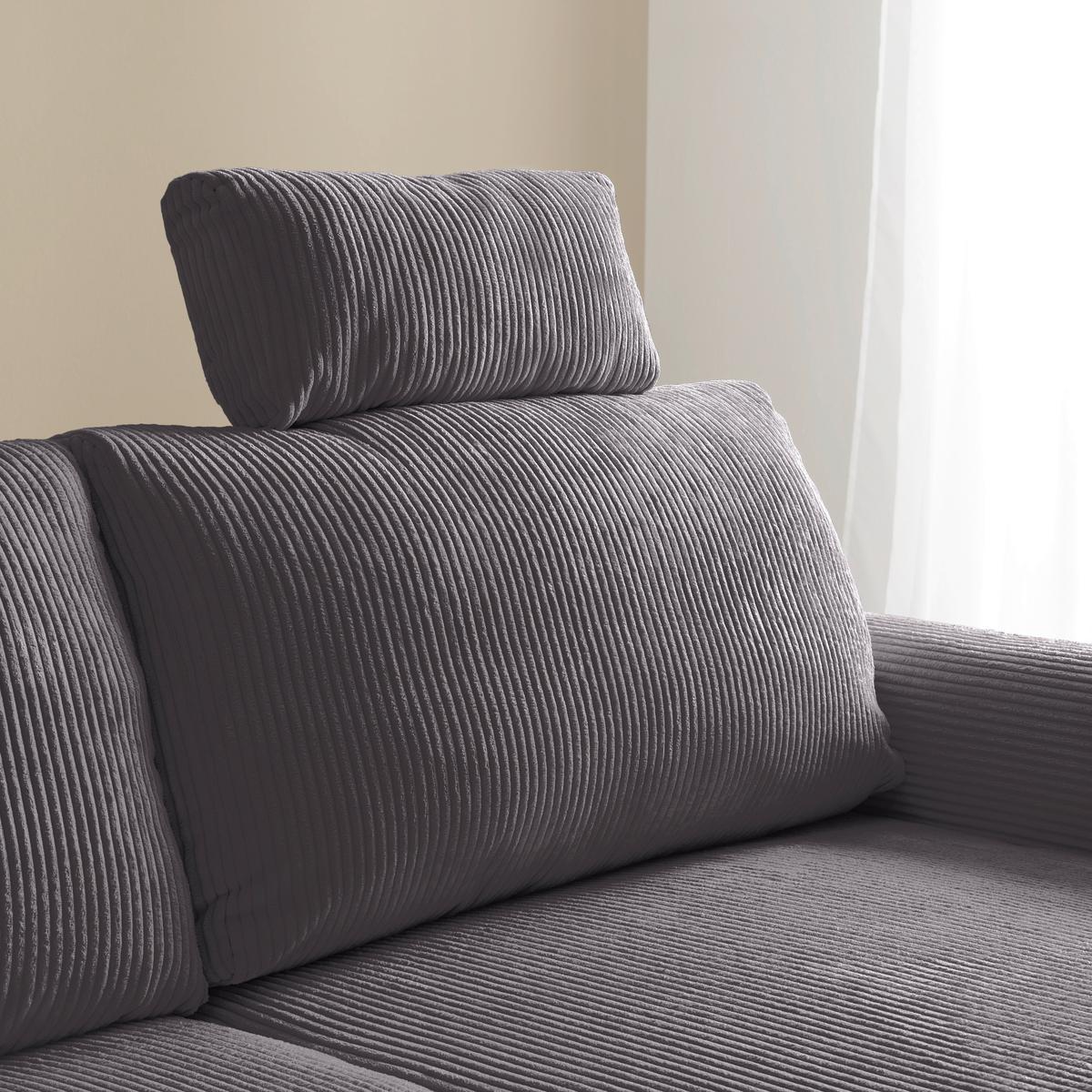 Opěrka hlavy LILLE, grafitový manšestr - barvy grafitu, Moderní, textil (58/23/10cm) - Mömax
