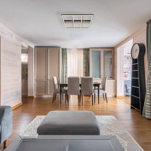 LED-Deckenleuchte 67291-48 - Dunkelbraun/Opal, Natur, Holzwerkstoff/Kunststoff (60/60/5,5cm) - Globo
