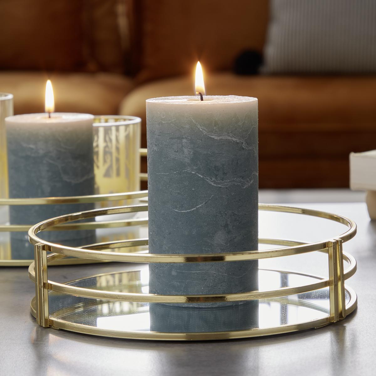 Stumpenkerze Saphira Salbeifarben Ø/H: 6,8/12 cm - Grün, Basics (6,8/12cm) - Ondega