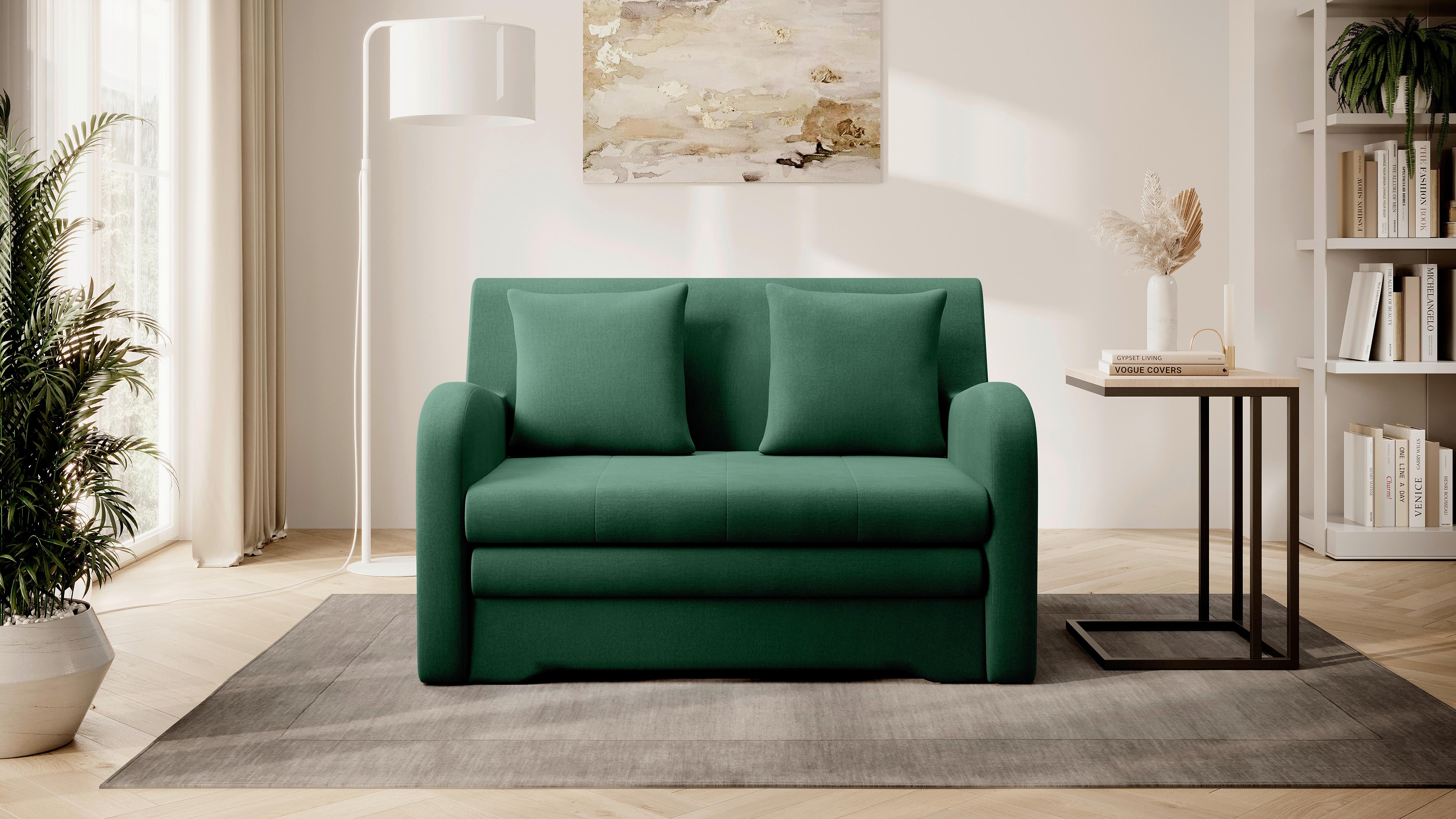Schlafsofa Ario Grün, B: 244 cm - Schwarz/Grün, Design, Textil (244/97/97cm) - MID.YOU