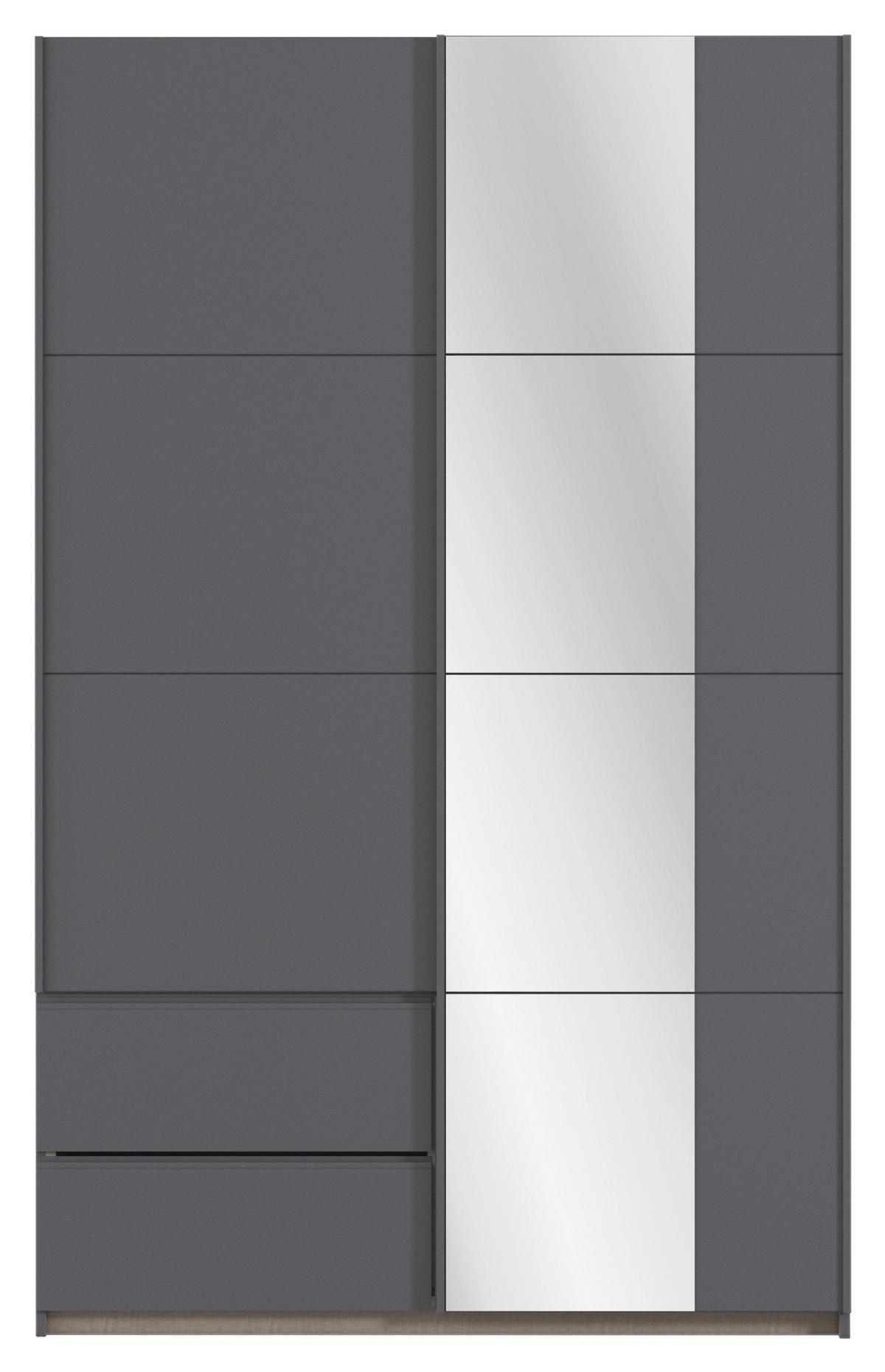 Schwebetürenschrank Stoke Grau B: 131 cm - Grau, MODERN, Holzwerkstoff (131/210/59cm) - Rauch Möbel