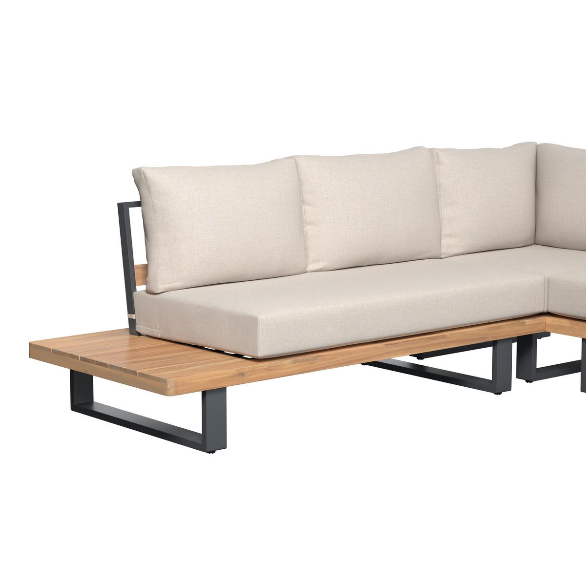 TERASOVÁ SEDACIA SÚPRAVA GABRIEL - farba akácie, Natur, kov/drevo - Mömax