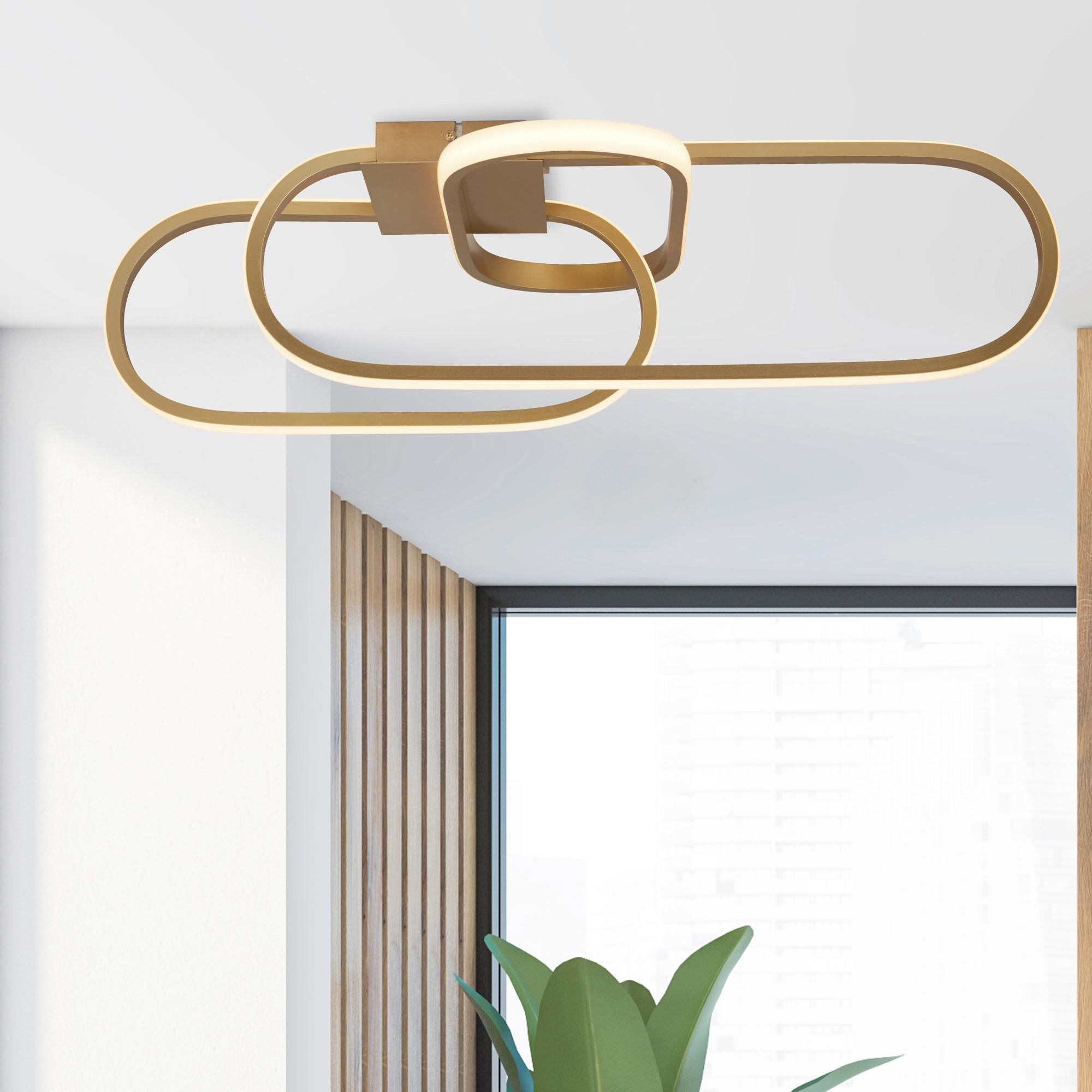 LED-Deckenleuchte Clip 61774go - Goldfarben/Weiß, Design, Metall (65/38,5/18cm)